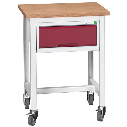 Mobilní dílenské stoly Bott Verso Storage se zásuvkou, šířka 70 cm, multiplex/linoleum