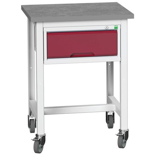 Mobilní dílenské stoly Bott Verso Storage se zásuvkou, šířka 70 cm, multiplex/linoleum