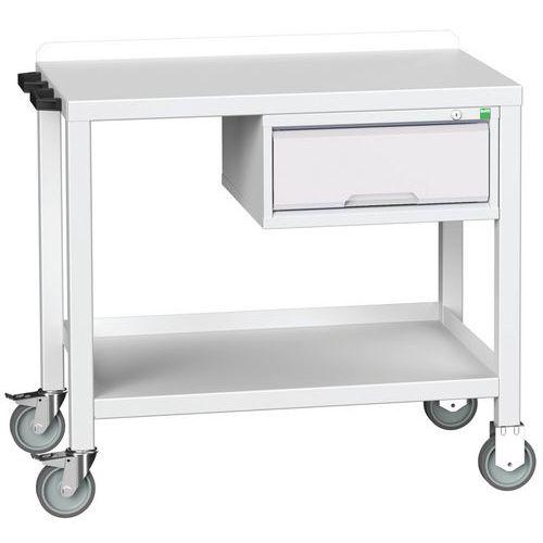 Mobilní dílenské stoly Bott Verso Weld se zásuvkou, šířka 100 cm, multiplex/ocel