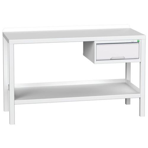 Dílenské stoly Bott Verso Weld se zásuvkou, šířka 100 a 150 cm, multiplex/ocel