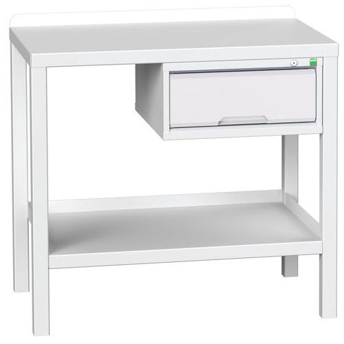 Dílenské stoly Bott Verso Weld se zásuvkou, šířka 100 a 150 cm, multiplex/ocel