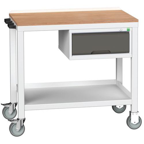Mobilní dílenské stoly Bott Verso Weld se zásuvkou, šířka 100 cm, multiplex/ocel