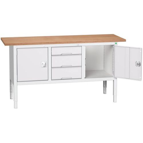 Dílenské stoly Bott Verso Storage, 83-93 x 175 x 60 cm, různá vybavení, multiplex