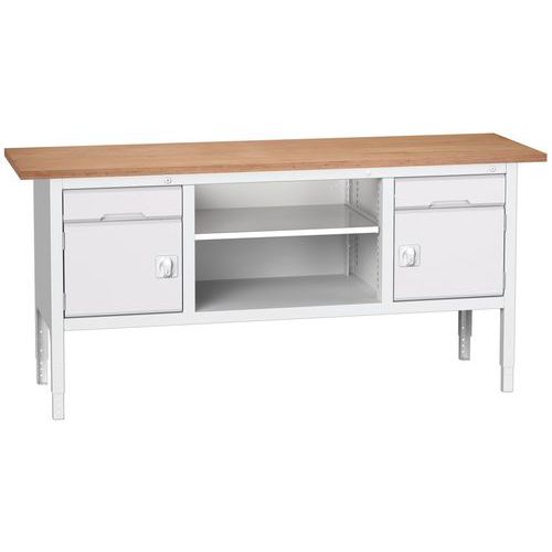 Dílenské stoly Bott Verso Storage, 83-93 x 200 x 60 cm, různá vybavení, multiplex