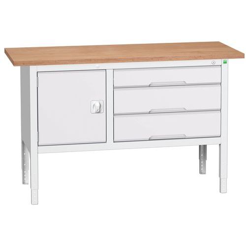 Dílenské stoly Bott Verso Storage, 83-93 x 150 x 60 cm, různá vybavení, multiplex
