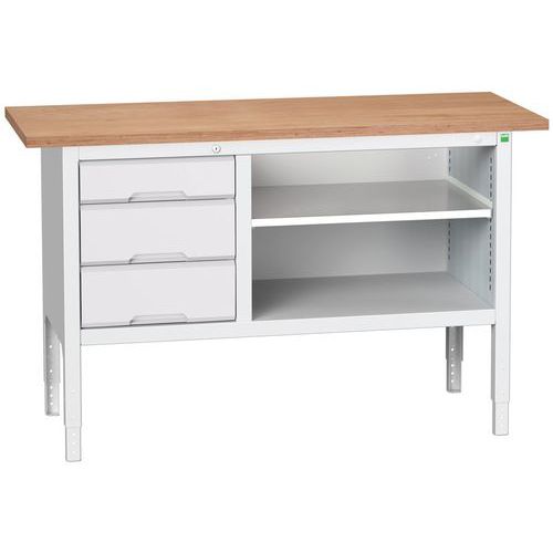 Dílenské stoly Bott Verso Storage, 83-93 x 150 x 60 cm, různá vybavení, multiplex