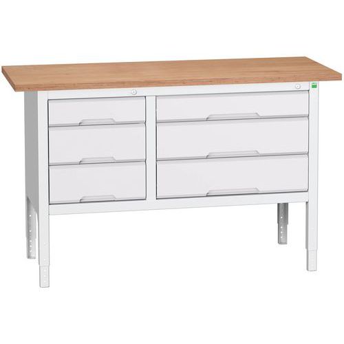 Dílenské stoly Bott Verso Storage, 83-93 x 150 x 60 cm, různá vybavení, multiplex