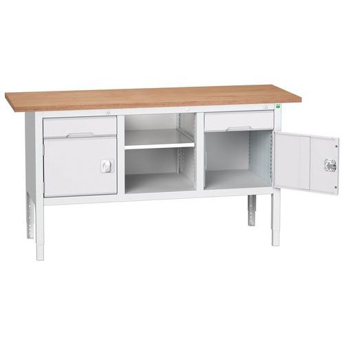 Dílenské stoly Bott Verso Storage, 83-93 x 175 x 60 cm, různá vybavení, multiplex