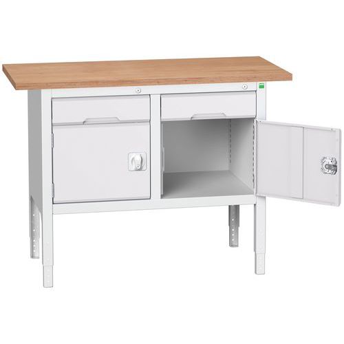 Dílenské stoly Bott Verso Storage, 83-93 x 125 x 60 cm, různá vybavení, multiplex