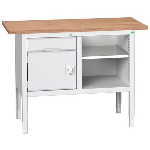 Dílenské stoly Bott Verso Storage, 83-93 x 125 x 60 cm, různá vybavení, multiplex