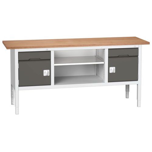 Dílenské stoly Bott Verso Storage, 83-93 x 200 x 60 cm, různá vybavení, multiplex