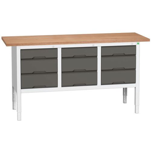 Dílenské stoly Bott Verso Storage, 83-93 x 175 x 60 cm, různá vybavení, multiplex