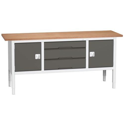 Dílenské stoly Bott Verso Storage, 83-93 x 200 x 60 cm, různá vybavení, multiplex