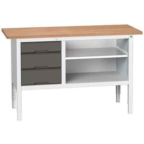 Dílenské stoly Bott Verso Storage, 83-93 x 150 x 60 cm, různá vybavení, multiplex