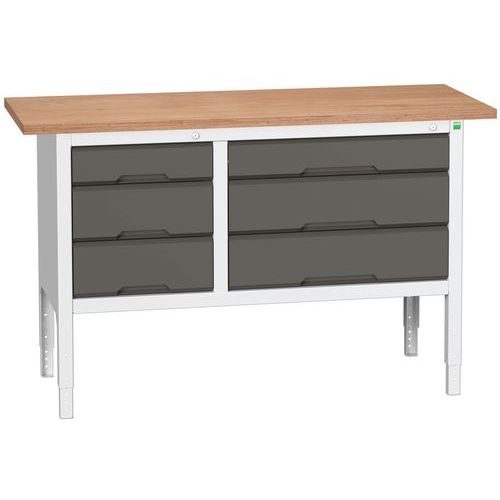 Dílenské stoly Bott Verso Storage, 83-93 x 150 x 60 cm, různá vybavení, multiplex