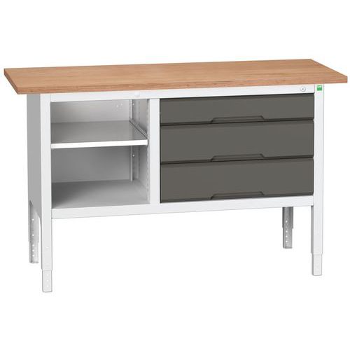 Dílenské stoly Bott Verso Storage, 83-93 x 150 x 60 cm, různá vybavení, multiplex