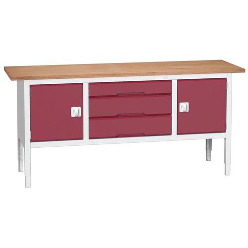 Dílenské stoly Bott Verso Storage, 83-93 x 200 x 60 cm, různá vybavení, multiplex