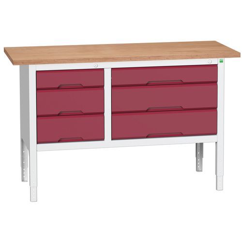 Dílenské stoly Bott Verso Storage, 83-93 x 150 x 60 cm, různá vybavení, multiplex