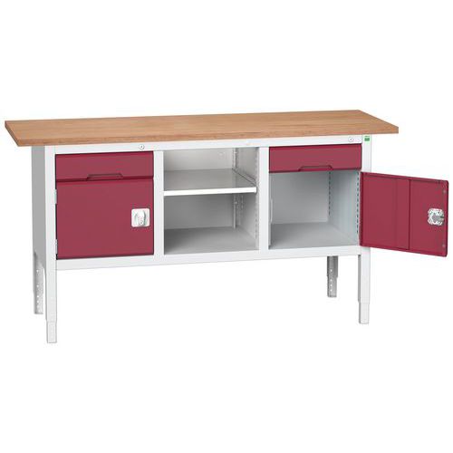 Dílenské stoly Bott Verso Storage, 83-93 x 175 x 60 cm, různá vybavení, multiplex