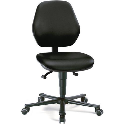 Pracovní laboratorní žídle Bimos Basic 9133, 9134 a 9138 s kolečky, bez podnožky, černá