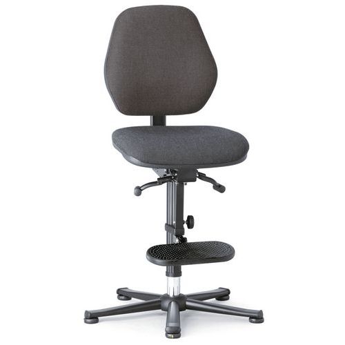 Pracovní laboratorní židle Bimos Basic 9131, 9136 a 9137 s kluzáky, s podnožkou, černá