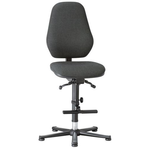 Pracovní laboratorní židle Bimos Basic 9131, 9136 a 9137 s kluzáky, s podnožkou, černá