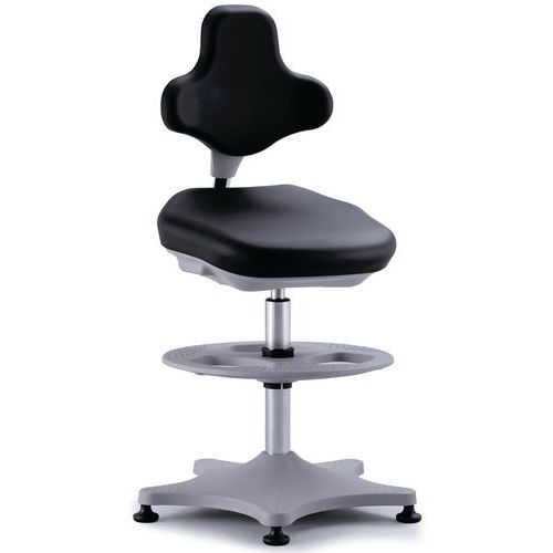 Dílenská židle Bimos Labster 9101 s podnožkou, kluzáky