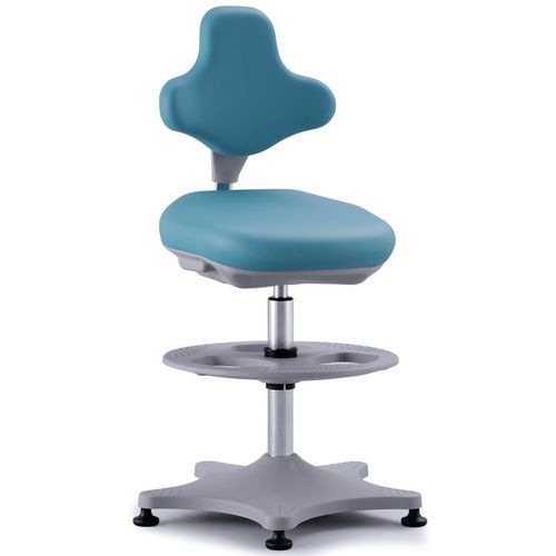 Dílenská židle Bimos Labster 9101 s podnožkou, kluzáky