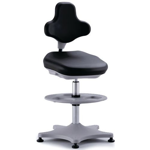 Dílenská židle Bimos Labster 9101 s podnožkou, kluzáky