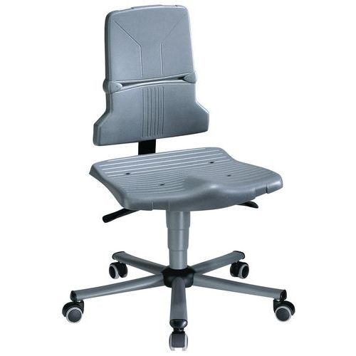 Dílenské židle Bimos Sintec 9803, 9813 a 9823 s podnožkou, s kolečky