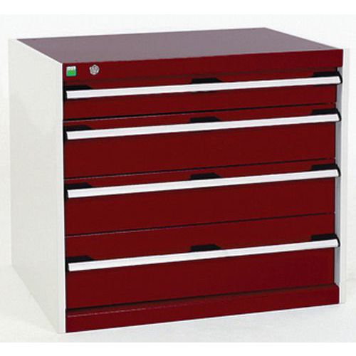 Dílenské zásuvkové skříně Bott Cubio, 70 x 80 x 52,5-75 cm, 4 zásuvky