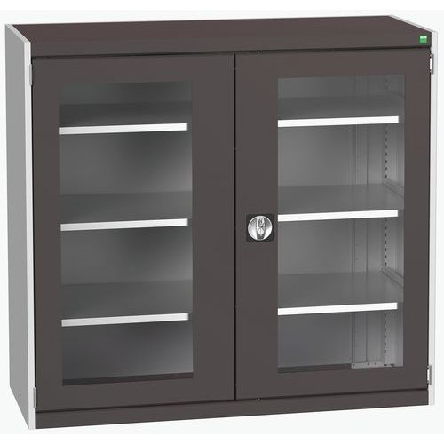 Dílenské skříně s průhlednými dveřmi Bott Cubio, výška 120 cm