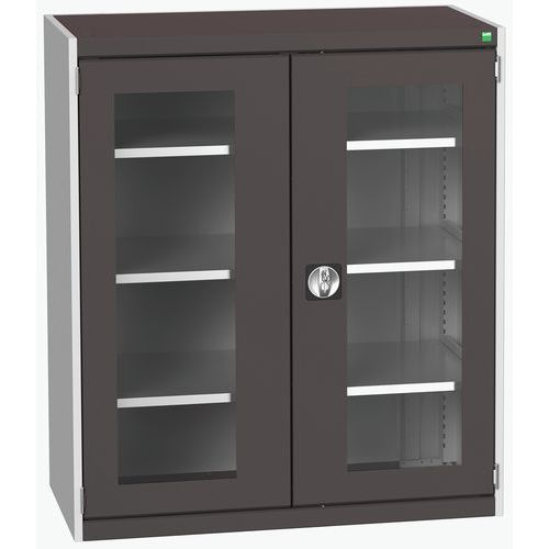Dílenské skříně s průhlednými dveřmi Bott Cubio, výška 120 cm