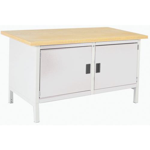 Dílenský stůl Bott Cubio Storage, 84 x 150 x 75 cm, 2 skříňky, linoleum/multiplex