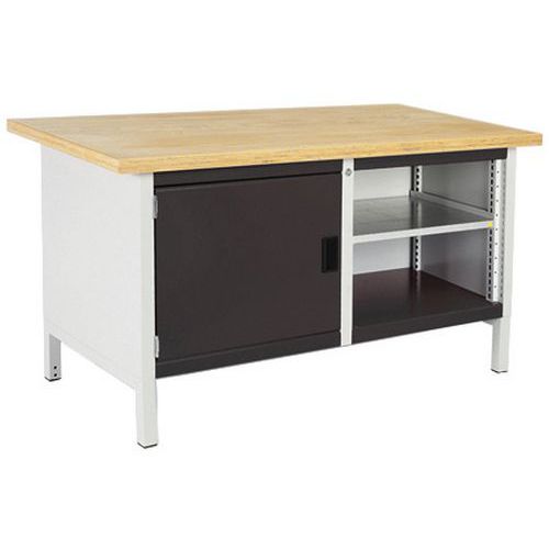 Dílenský stůl Bott Cubio Storage, 84 x 150 x 75 cm, 1 skříňka, otevřená část s policí, linoleum/multiplex