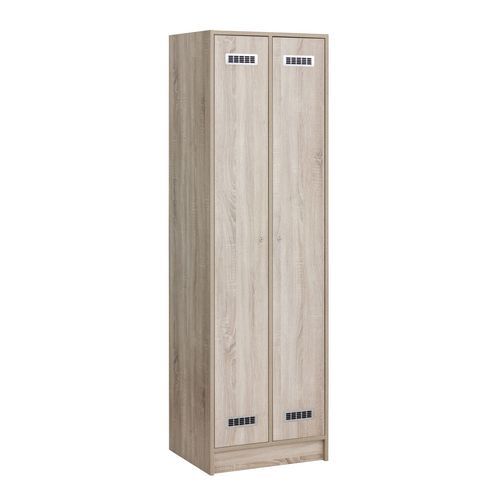 Dřevěné šatní skříně Tony, 2 oddíly, cylindrický zámek