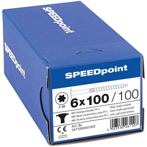 Vruty do dřeva s plochou hlavou Speedpoint TX ø 6 mm