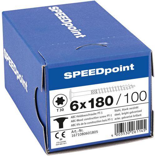 Vruty do dřeva s plochou hlavou Speedpoint TX ø 6 mm