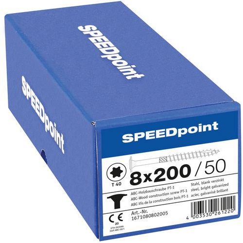 Vruty do dřeva s plochou hlavou Speedpoint TX ø 8 mm