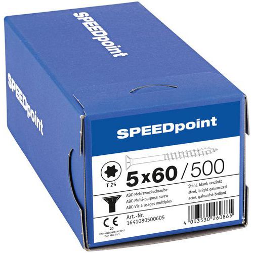 Víceúčelové šrouby se zapuštěnou hlavou Speedpoint TX ø 4,5 - 5 mm