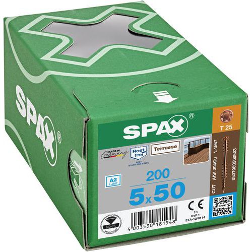 Vruty do dřeva s válcovou hlavou Spax TX Terrasse ø 5 mm