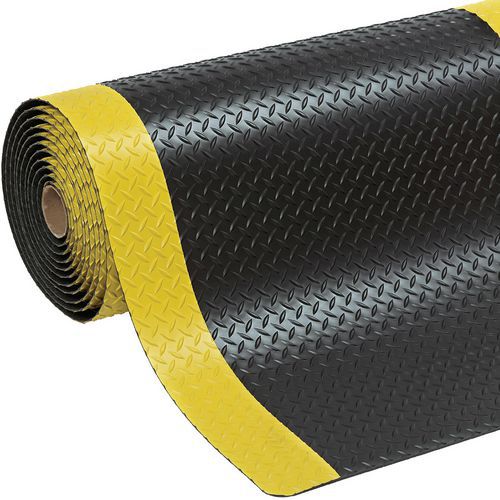 Protiúnavové průmyslové rohože Cushion Trax s diamantovým povrchem, černá/žlutá, šířka 122 cm