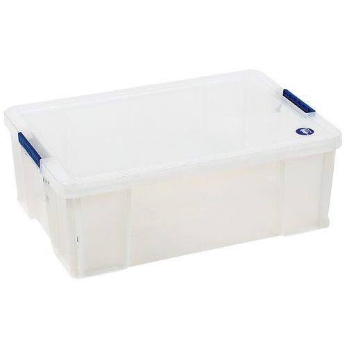 Plastové úložné boxy s víkem na klip Manutan Expert, průhledné