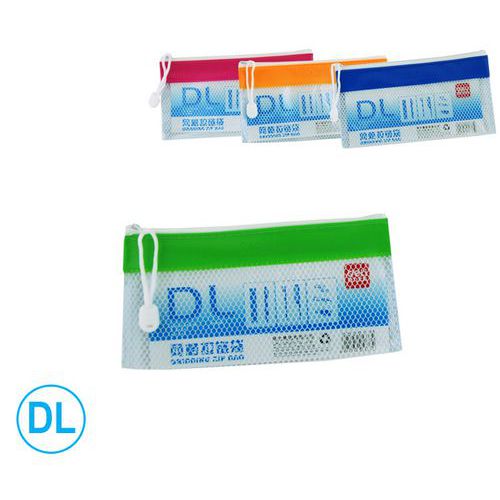 Obal spisový se zipem DELI síťovaný DL, PVC, mix, 12ks Obal spisový se zipem DELI síťovaný DL, PVC, mix, 12ks