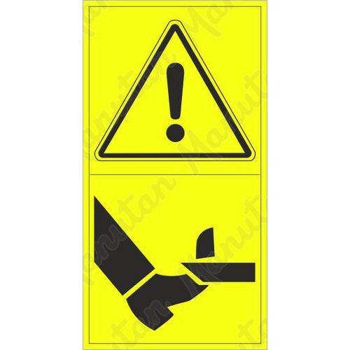 Výstražné tabulky - Výstraha nebezpečí useknutí chodidla zepředu