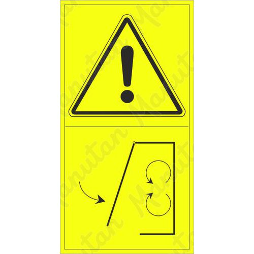 Výstražné tabulky - Výstraha neodstraňuj kryt pokud je stroj v běhu