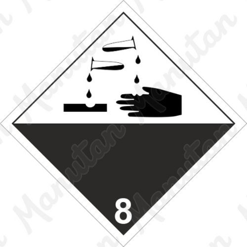 Výstražné ADR tabulky - Žíravá látka č. 8