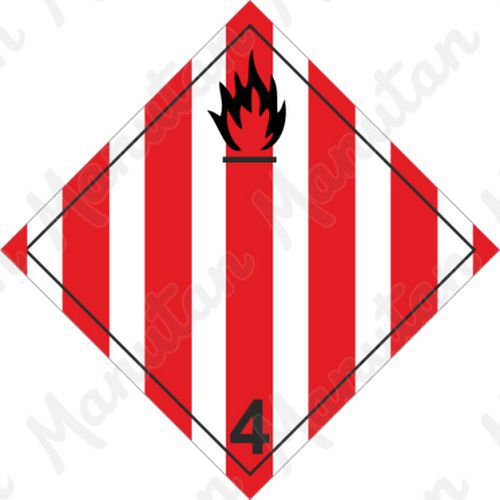 Výstražné ADR tabulky - Nebezpečí požáru hořlavé tuhé látky č.4.1