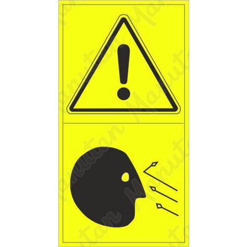 Výstražné tabulky - Výstraha možnost zásahu obličeje letícím objektem