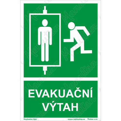 Tabulky bezpečí - Evakuační výtah